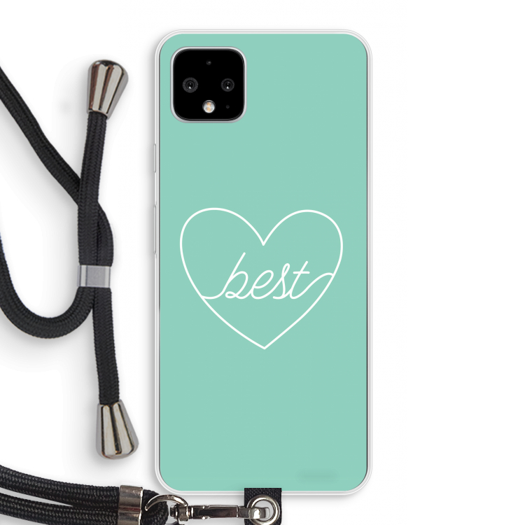 Best heart pastel: Pixel 4 XL Transparant Hoesje met koord