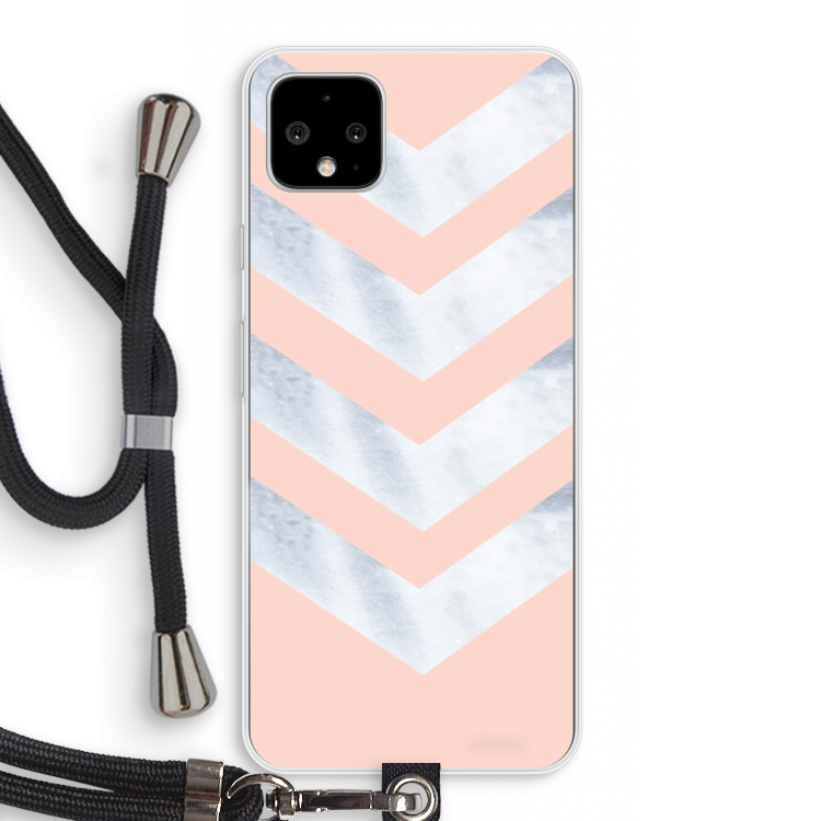 Marmeren pijlen: Pixel 4 XL Transparant Hoesje met koord