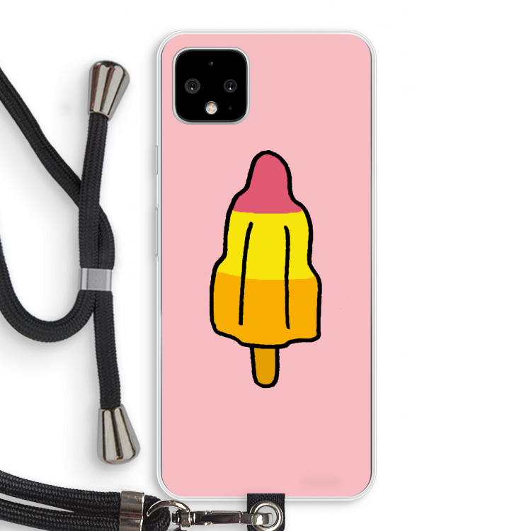 Raketijsje: Pixel 4 XL Transparant Hoesje met koord