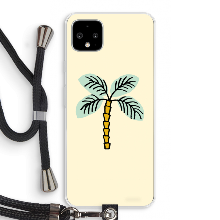 Palmboom: Pixel 4 XL Transparant Hoesje met koord