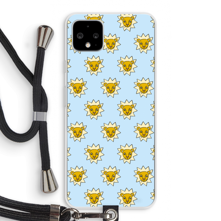 Leeuwenkoppen: Pixel 4 XL Transparant Hoesje met koord