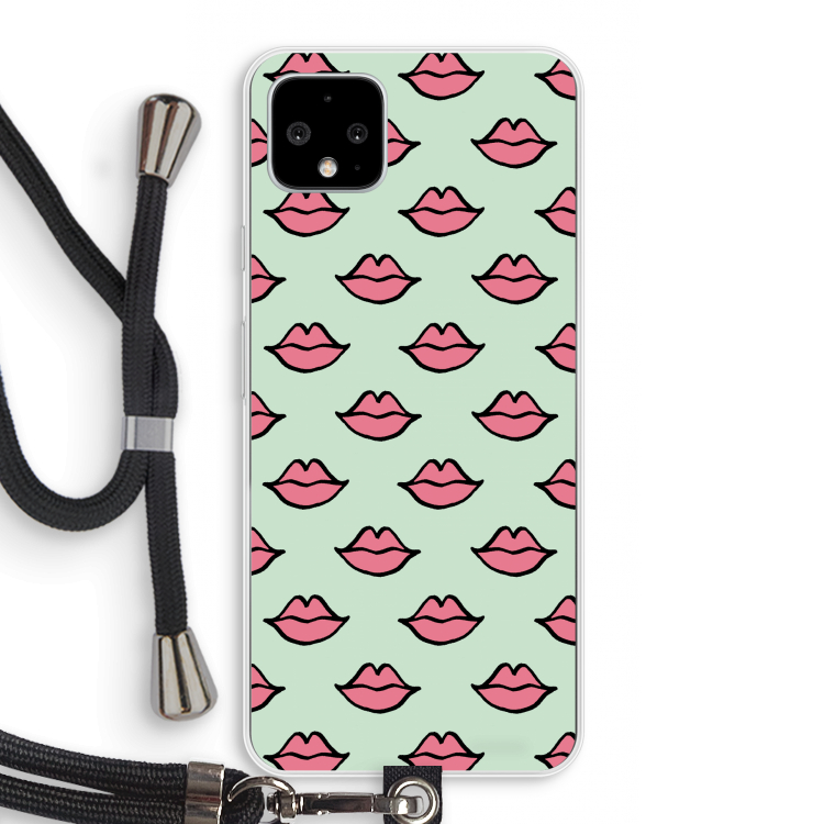 Lipjes: Pixel 4 XL Transparant Hoesje met koord