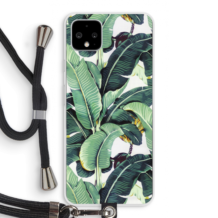 Bananenbladeren: Pixel 4 XL Transparant Hoesje met koord