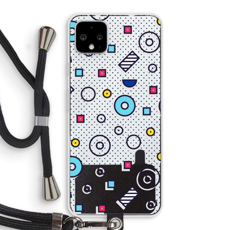 8-bit N°9: Pixel 4 XL Transparant Hoesje met koord