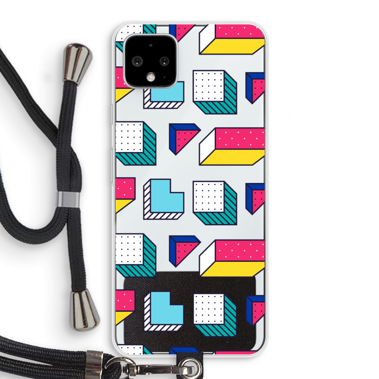 8-bit N°7: Pixel 4 XL Transparant Hoesje met koord