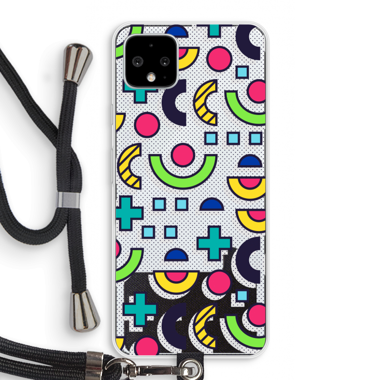 8-bit N°6: Pixel 4 XL Transparant Hoesje met koord