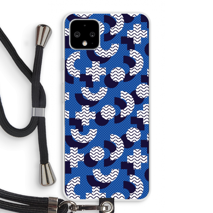 8-bit N°5: Pixel 4 XL Transparant Hoesje met koord