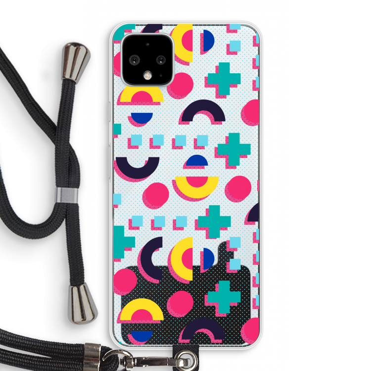 8-bit N°2: Pixel 4 XL Transparant Hoesje met koord
