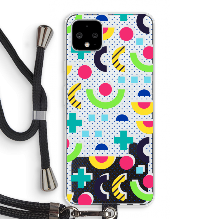 8-bit N°1: Pixel 4 XL Transparant Hoesje met koord