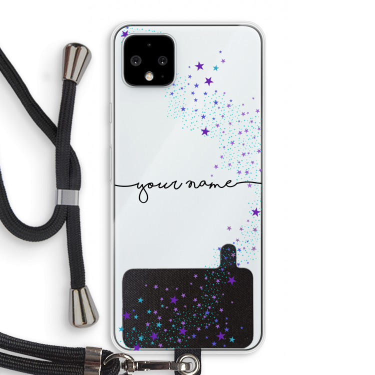 Sterren: Pixel 4 XL Transparant Hoesje met koord