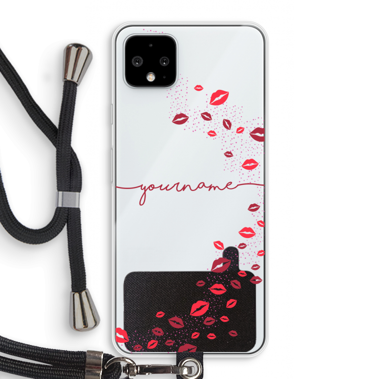 Kusjes: Pixel 4 XL Transparant Hoesje met koord