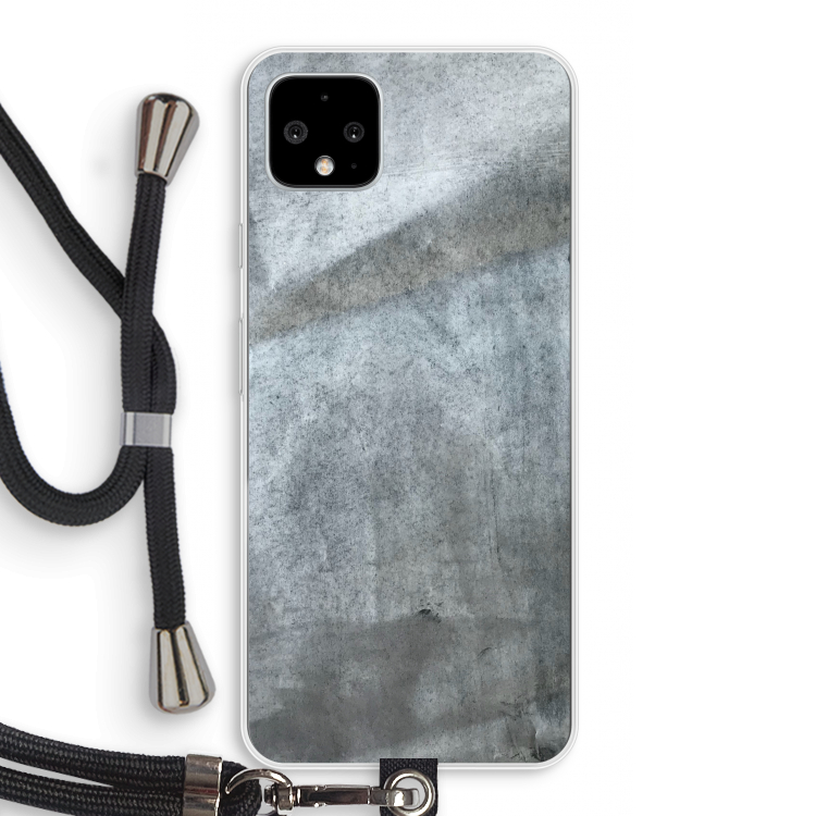 Grey Stone: Pixel 4 XL Transparant Hoesje met koord