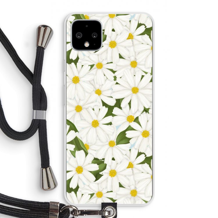 Summer Daisies: Pixel 4 XL Transparant Hoesje met koord