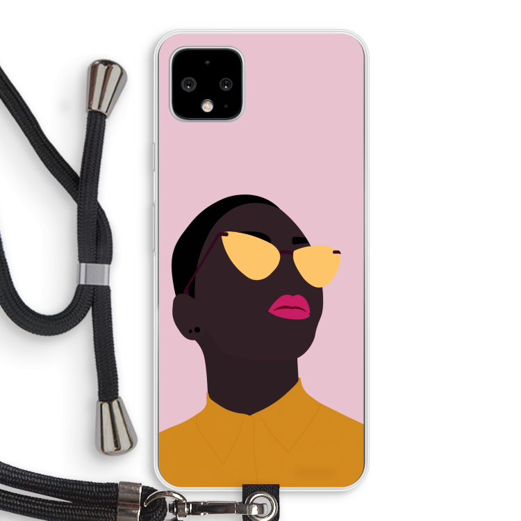 Yellow glasses: Pixel 4 XL Transparant Hoesje met koord