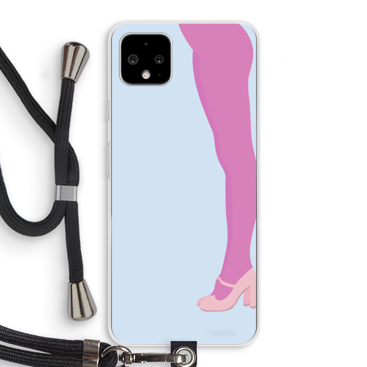 Pink panty: Pixel 4 XL Transparant Hoesje met koord