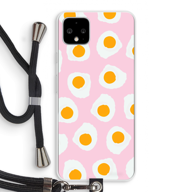 Dancing eggs: Pixel 4 XL Transparant Hoesje met koord