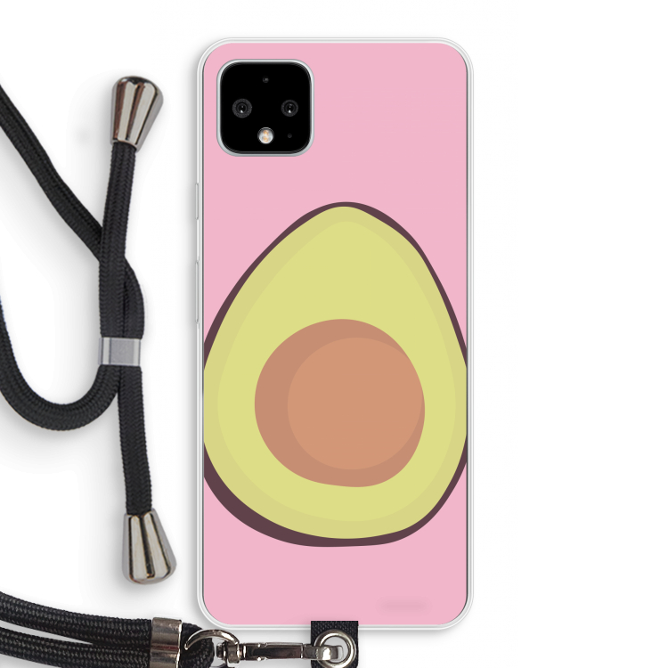 Avocado: Pixel 4 XL Transparant Hoesje met koord