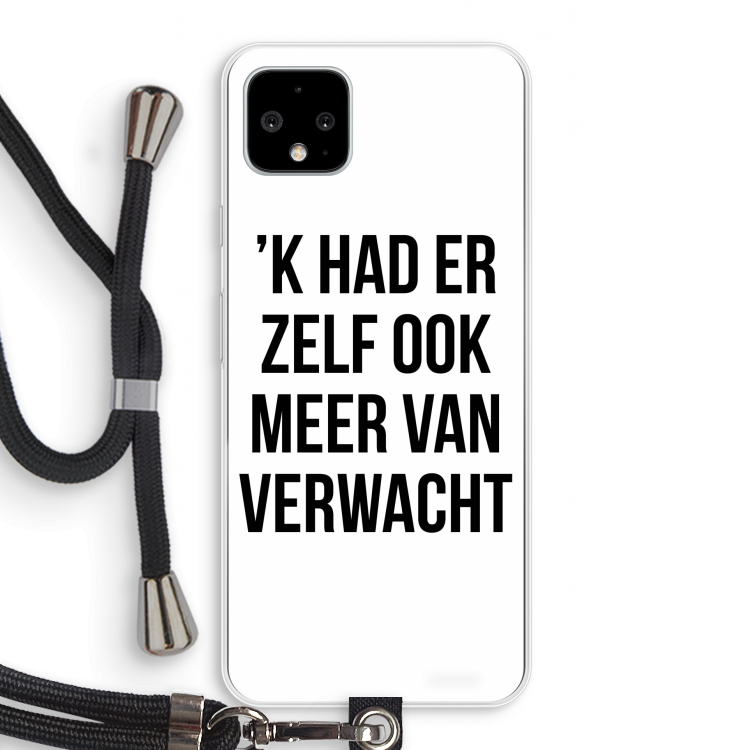 Meer verwacht: Pixel 4 XL Transparant Hoesje met koord