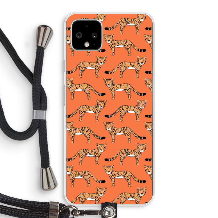 Cheetah: Pixel 4 XL Transparant Hoesje met koord
