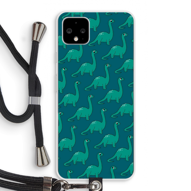 Diplodocus: Pixel 4 XL Transparant Hoesje met koord