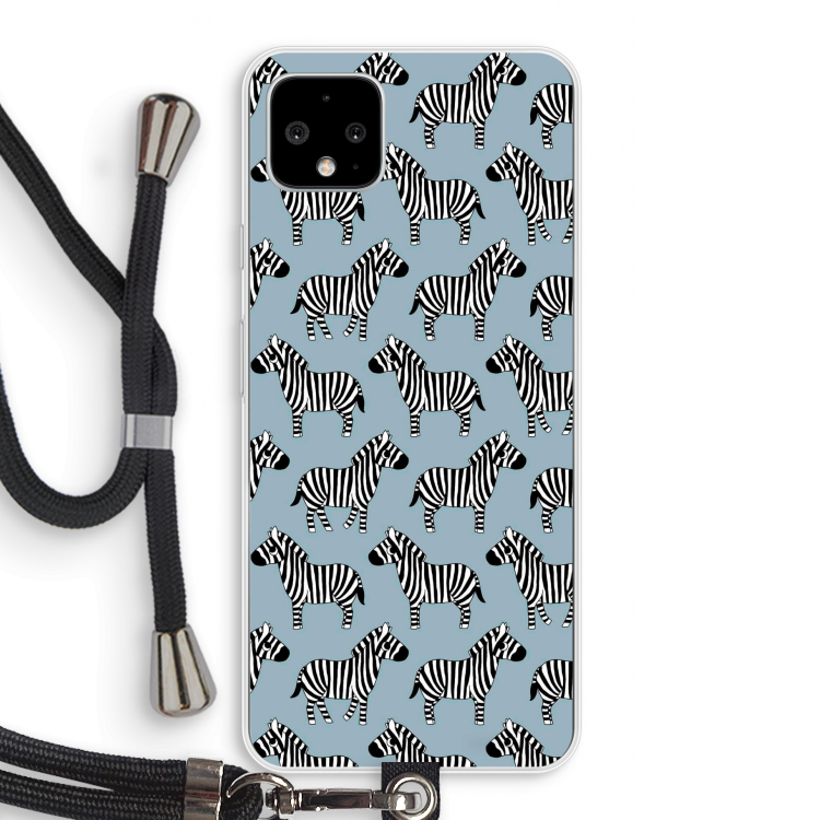 Zebra: Pixel 4 XL Transparant Hoesje met koord