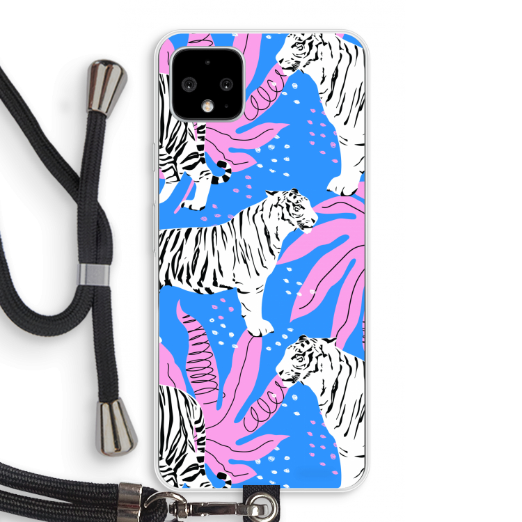 Tijger: Pixel 4 XL Transparant Hoesje met koord