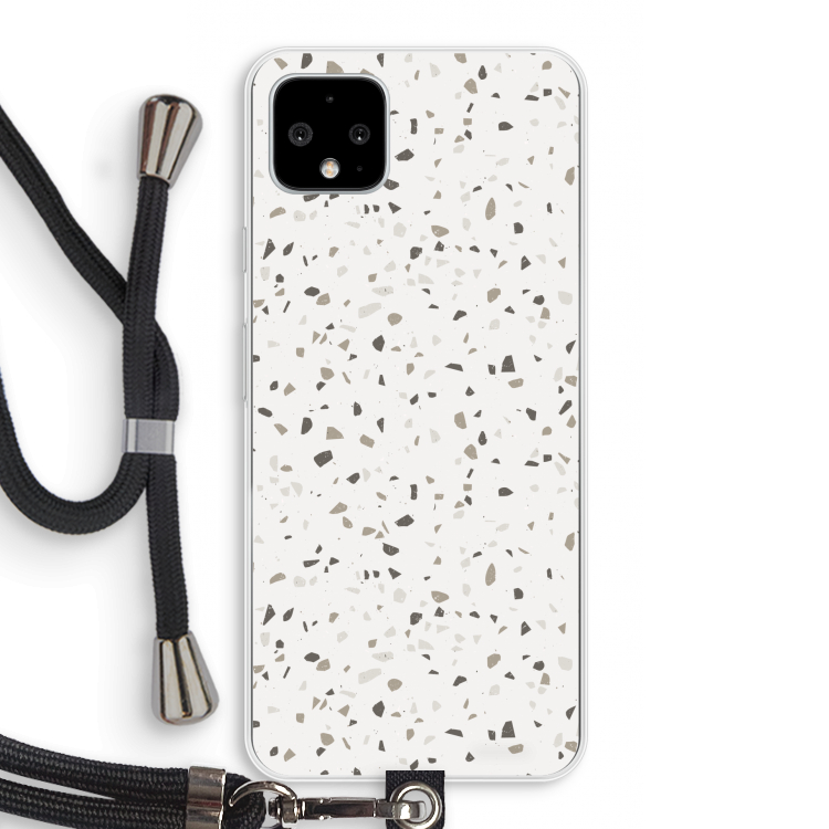 Terrazzo N°14: Pixel 4 XL Transparant Hoesje met koord
