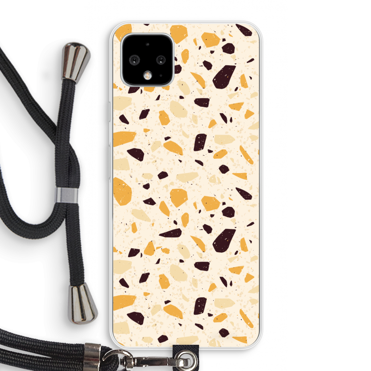 Terrazzo N°13: Pixel 4 XL Transparant Hoesje met koord