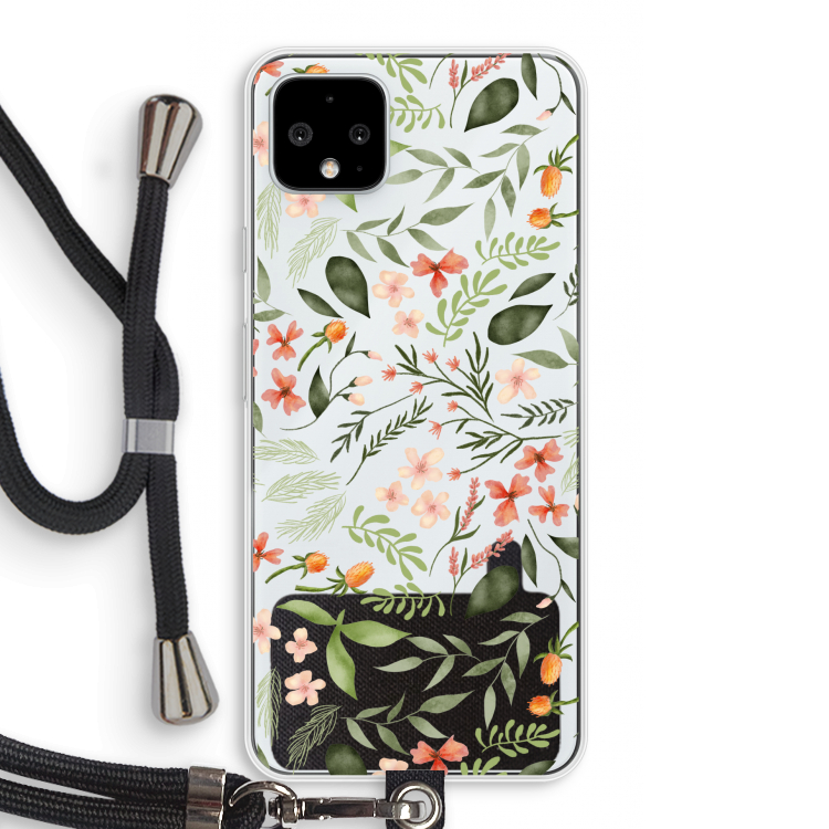 Sweet little flowers: Pixel 4 XL Transparant Hoesje met koord