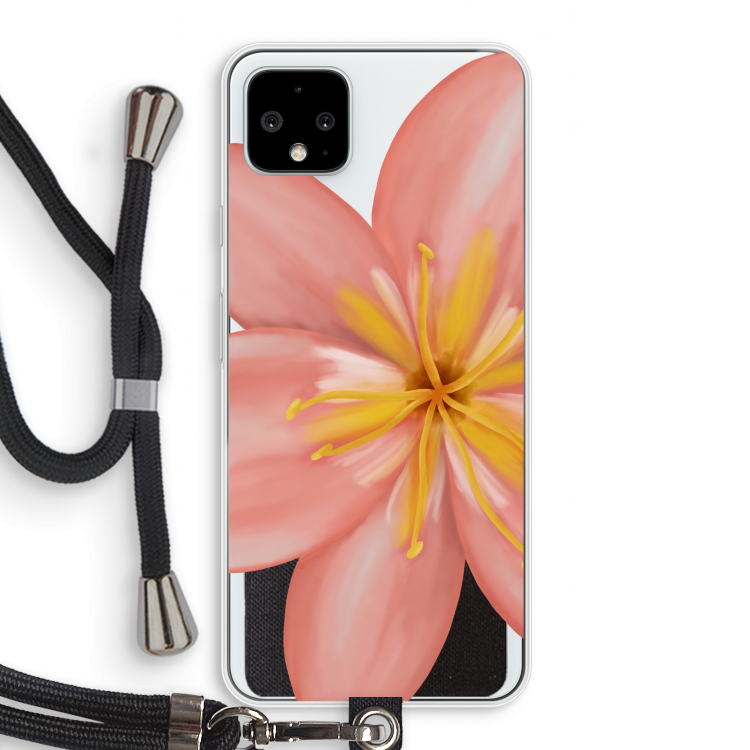 Pink Ellila Flower: Pixel 4 XL Transparant Hoesje met koord