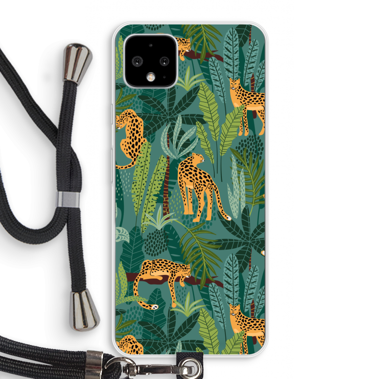 Luipaard 2: Pixel 4 XL Transparant Hoesje met koord