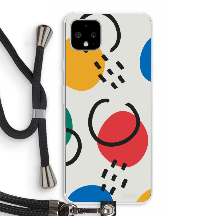 Illustratieve pop 3: Pixel 4 XL Transparant Hoesje met koord