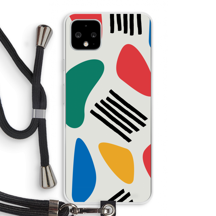 Illustratieve pop 1: Pixel 4 XL Transparant Hoesje met koord