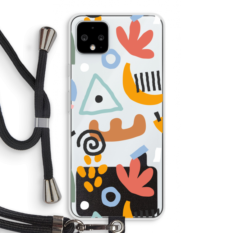 Abstract: Pixel 4 XL Transparant Hoesje met koord