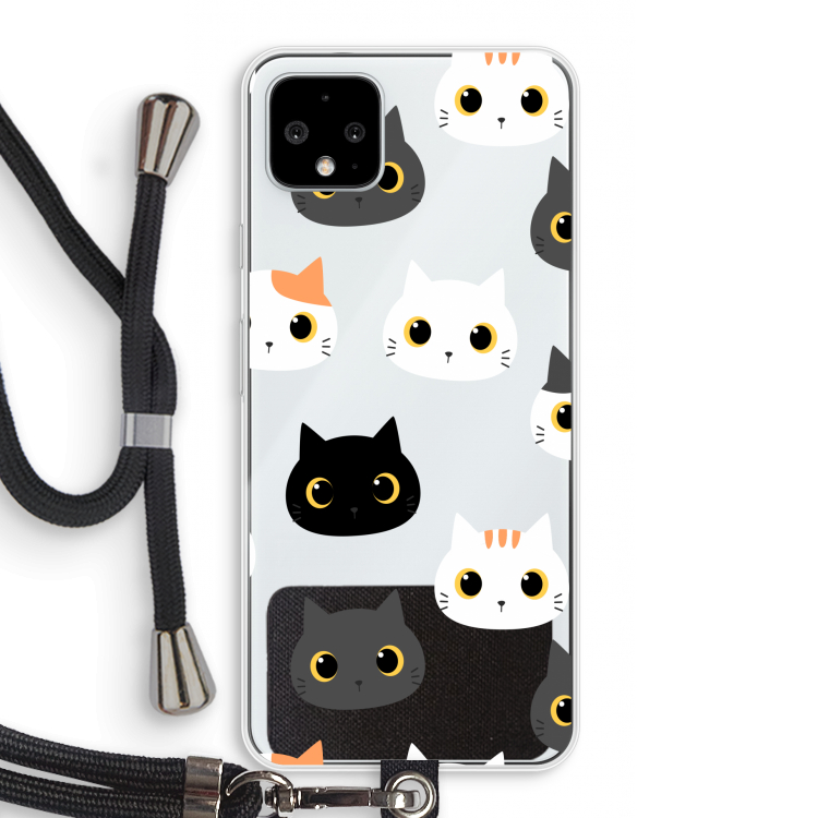 Katten: Pixel 4 XL Transparant Hoesje met koord