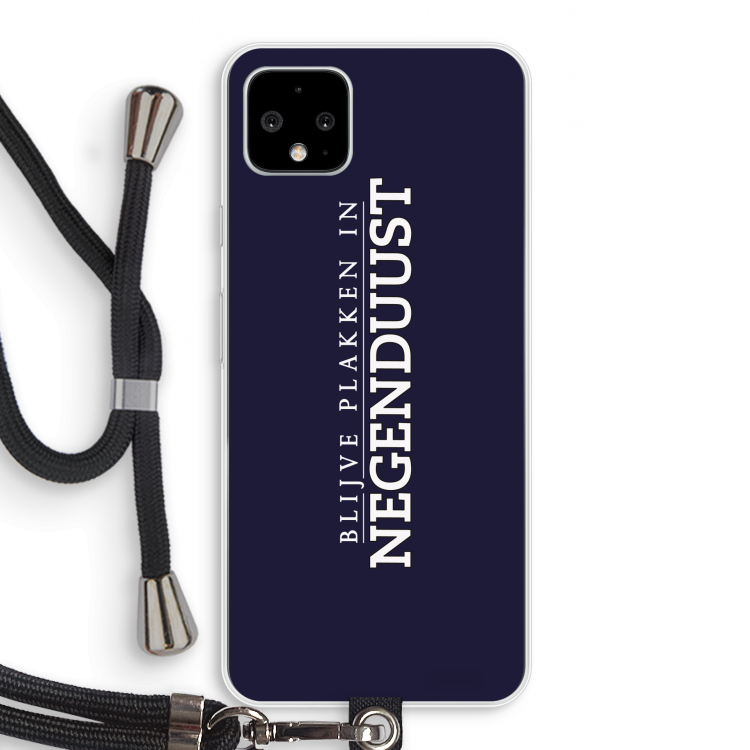 Blijve plakken in Negenduust: Pixel 4 XL Transparant Hoesje met koord