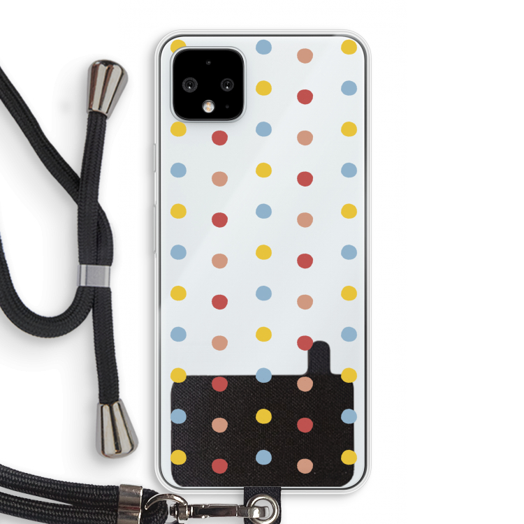 Bollen: Pixel 4 XL Transparant Hoesje met koord