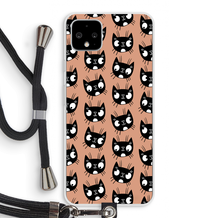 Kat: Pixel 4 XL Transparant Hoesje met koord
