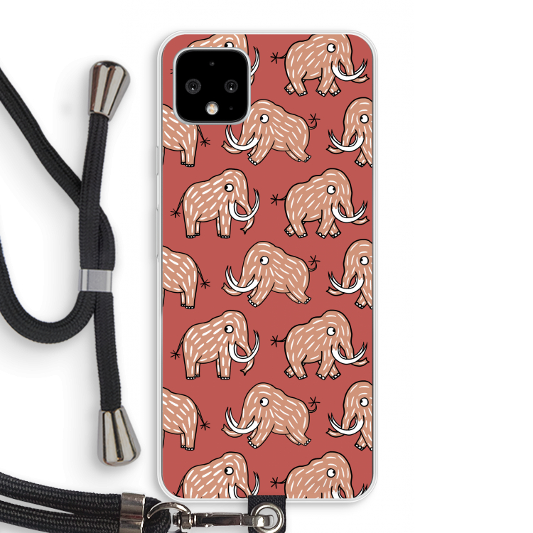 Mammoet: Pixel 4 XL Transparant Hoesje met koord