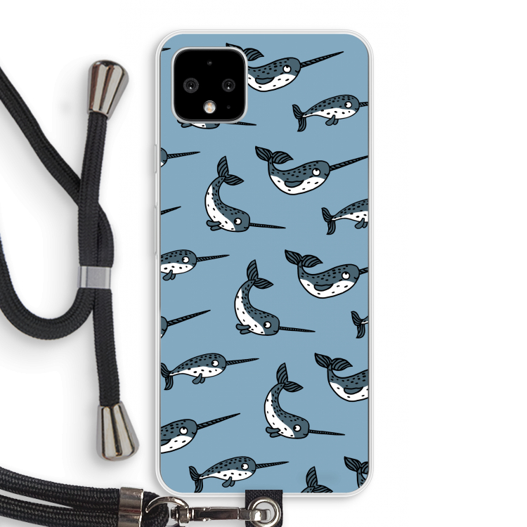 Narwhal: Pixel 4 XL Transparant Hoesje met koord