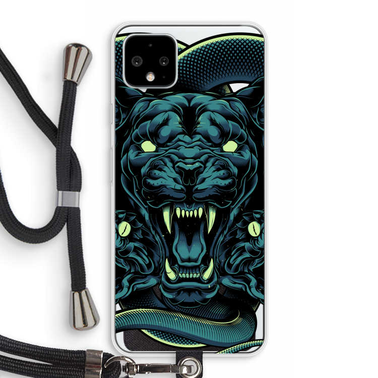 Cougar and Vipers: Pixel 4 XL Transparant Hoesje met koord