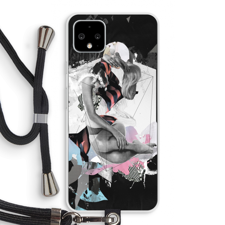 Camouflage de sommeil: Pixel 4 XL Transparant Hoesje met koord
