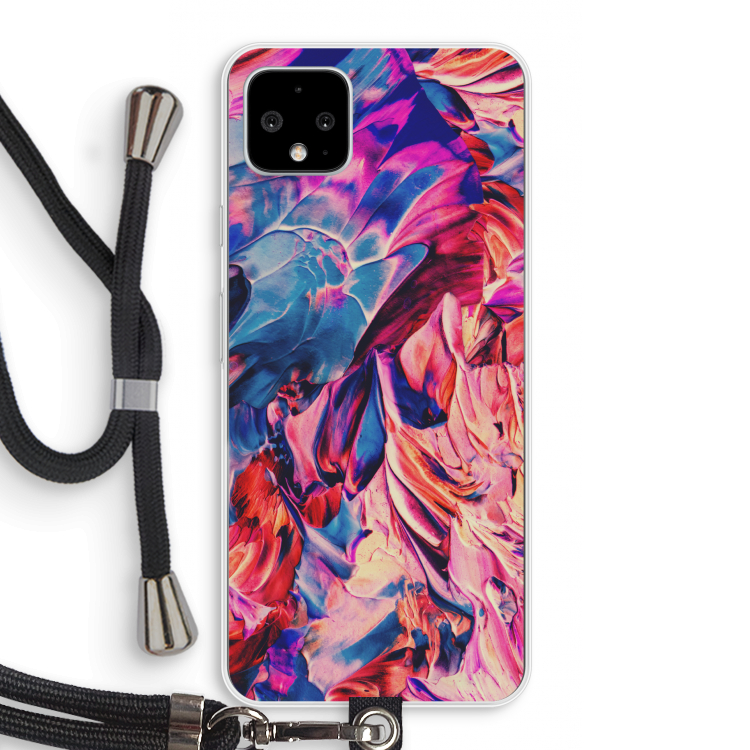 Pink Orchard: Pixel 4 XL Transparant Hoesje met koord