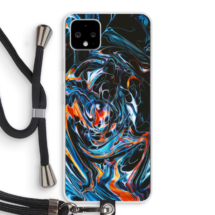 Black Unicorn: Pixel 4 XL Transparant Hoesje met koord
