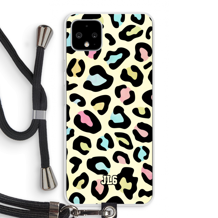 Leopard pattern: Pixel 4 XL Transparant Hoesje met koord