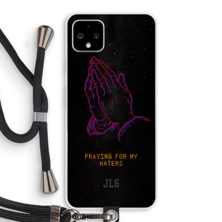 Praying For My Haters: Pixel 4 XL Transparant Hoesje met koord