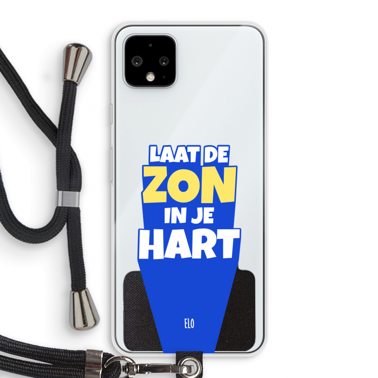Laat de zon in je hart: Pixel 4 XL Transparant Hoesje met koord