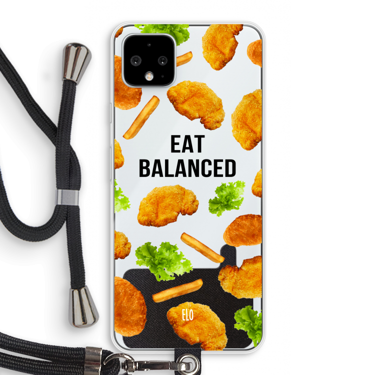 Eat Balanced: Pixel 4 XL Transparant Hoesje met koord