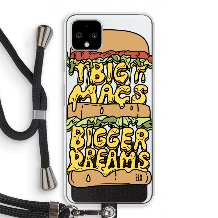 Big Macs Bigger Dreams: Pixel 4 XL Transparant Hoesje met koord