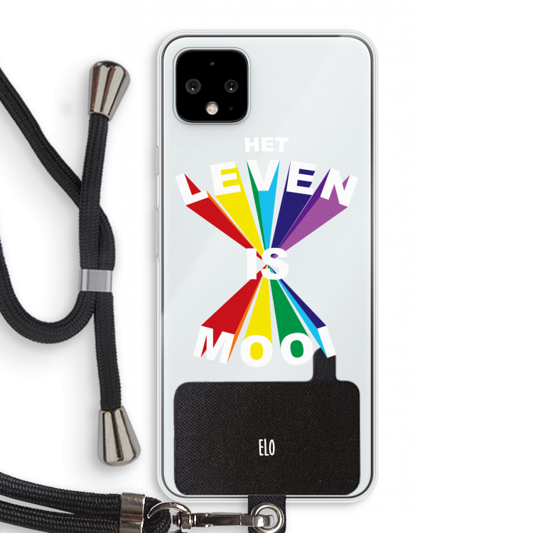 Het Leven Is Mooi: Pixel 4 XL Transparant Hoesje met koord